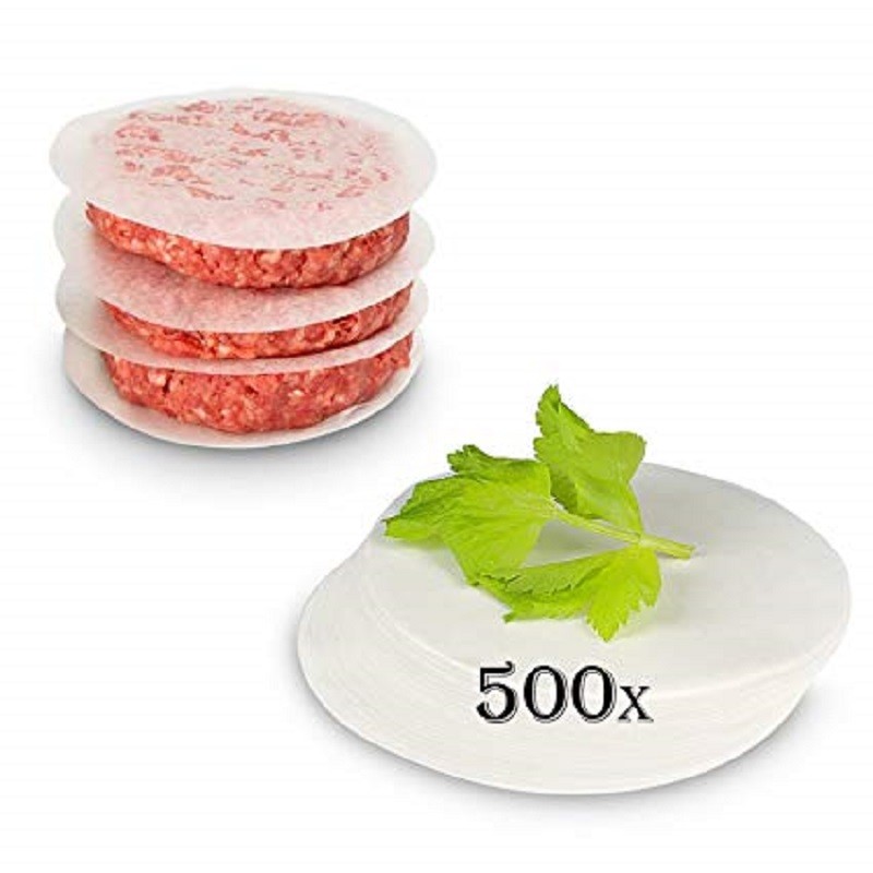 bianco antigrasso Frikadelle 11,5 cm Patties antiaderente per hamburger Cheeseburger Carta da forno rotonda HUYIWEI 500 pezzi 